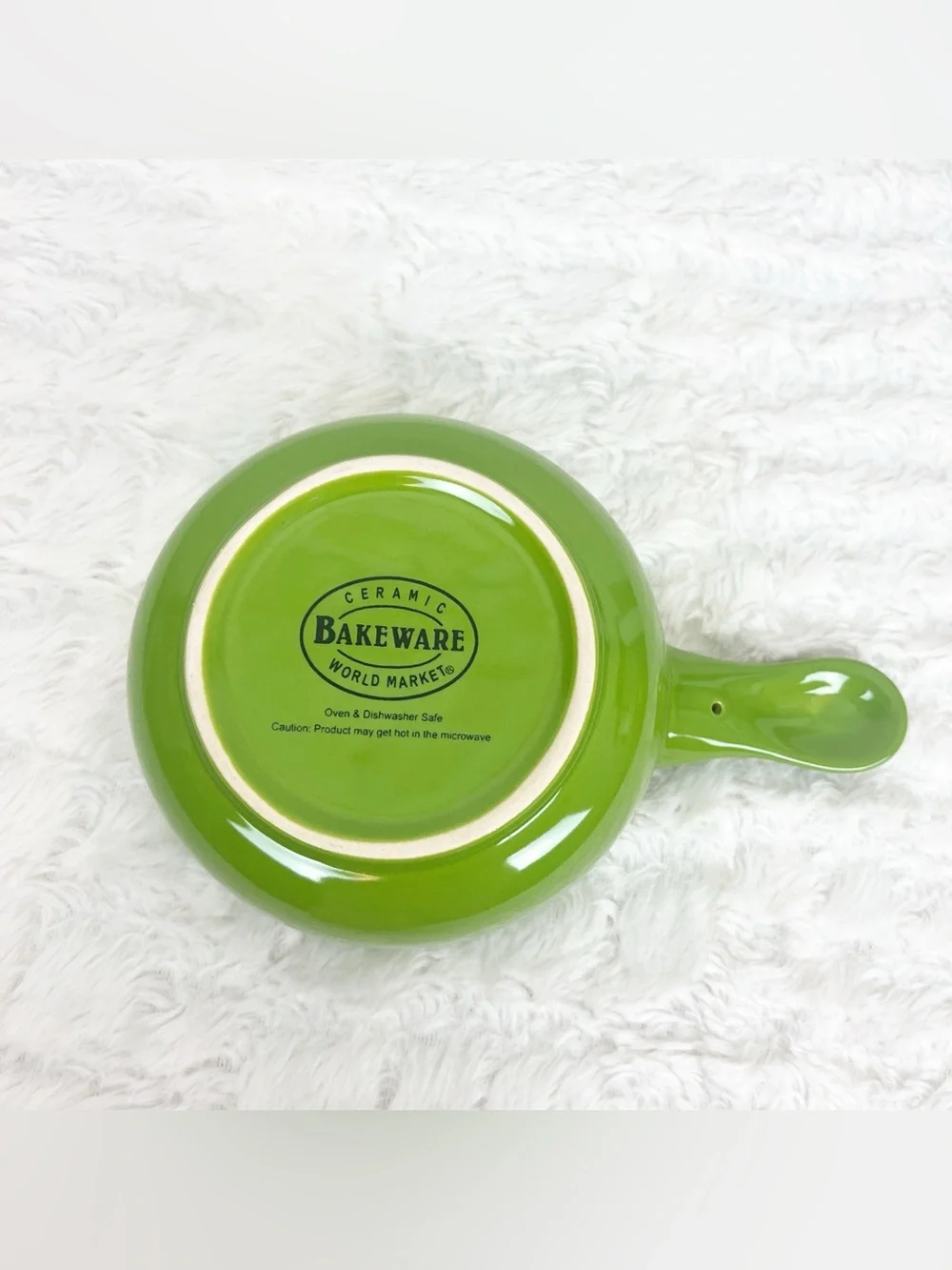 World Market Peacock Bird Ceramic Bakeware Soup Bowl Crock Handle Boho Whimsy
